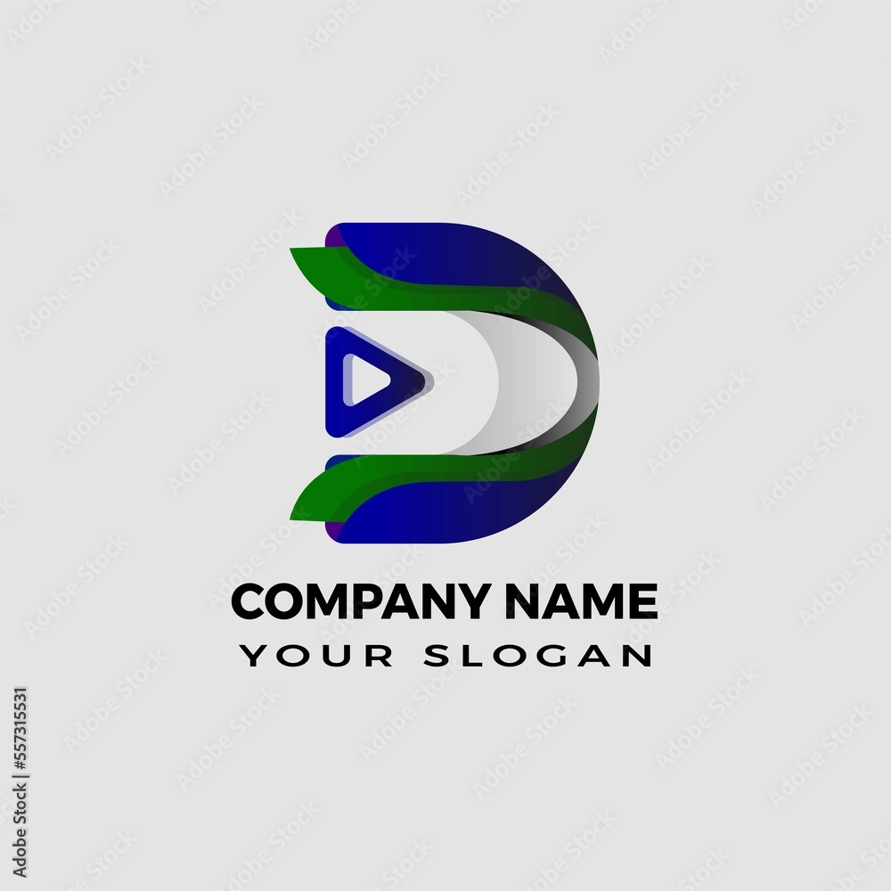 D modern abstract 3d letter logo design templet D modern abstract 3d letter logo design templet