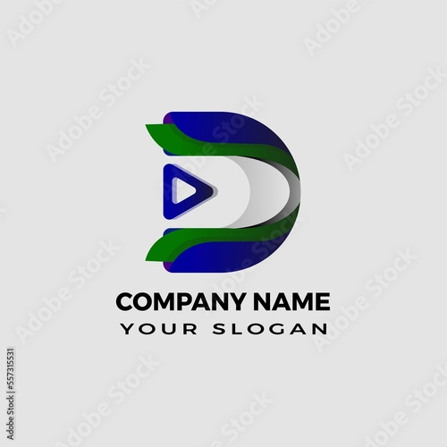 D modern abstract 3d letter logo design templet