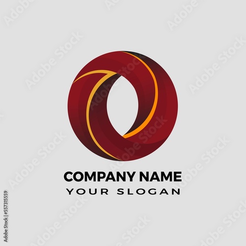 O modern abstract 3d letter logo design templet
