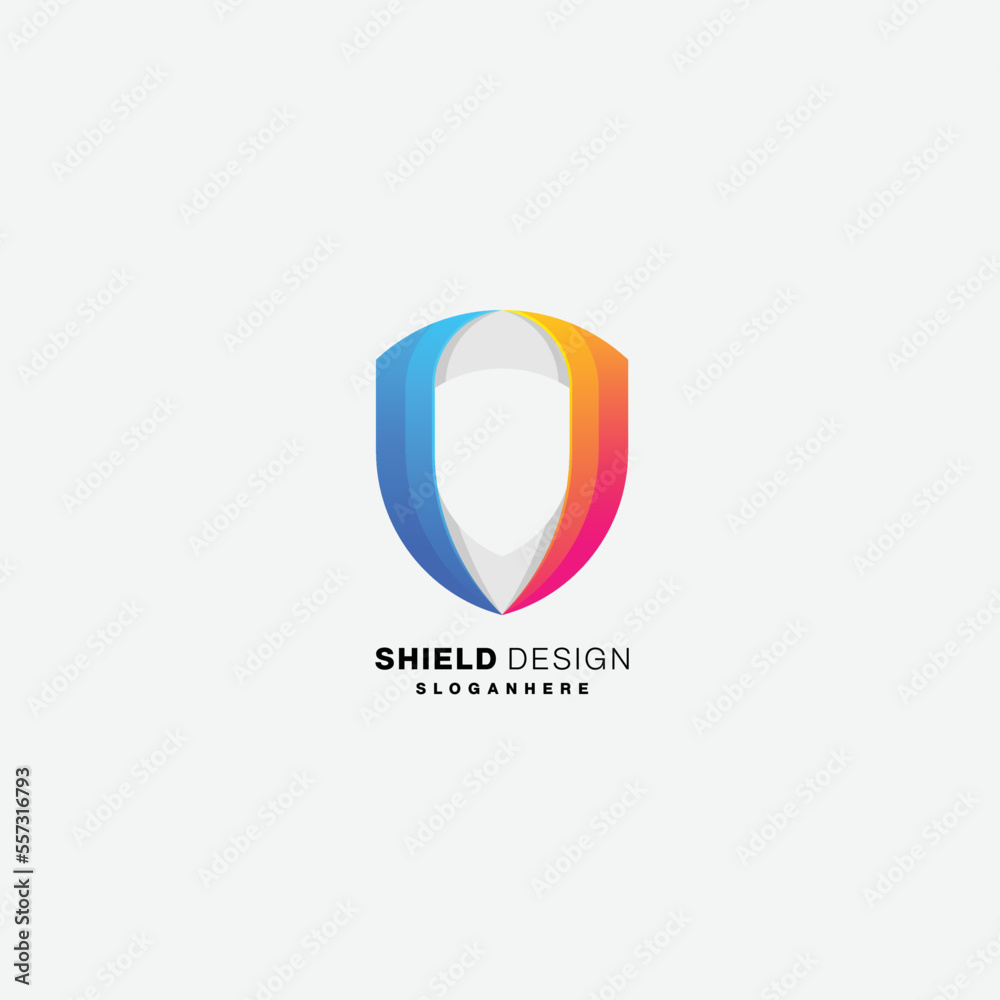 shield design icon logo gradient color template shield design icon logo gradient color template