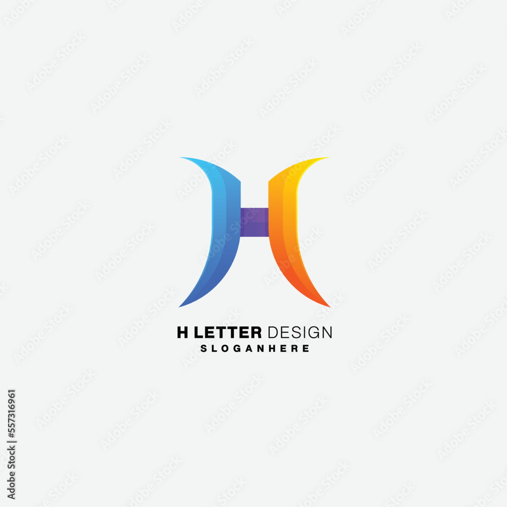 initial h logo symbol colorful design initial h logo symbol colorful design