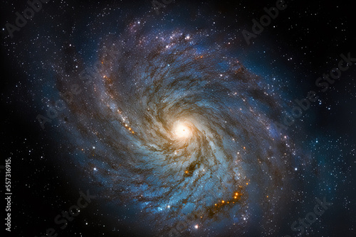 Milky Way galaxy in the cosmos  containing stars and cosmic dust. Generative AI