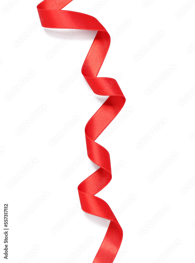Red satin ribbon isolated on white background Red satin ribbon isolated on white background