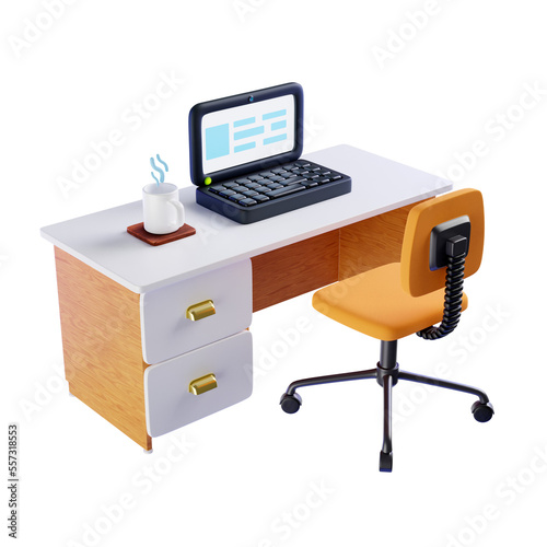 office desk with computer