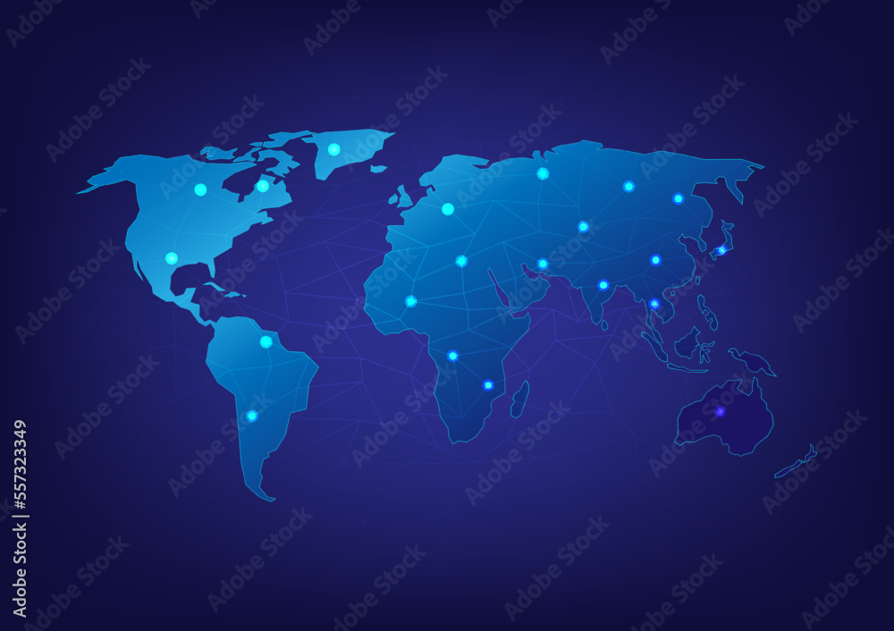 World map social communication network illustration background