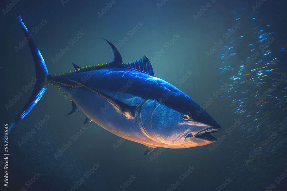 Fototapeta premium Yellowfin Tuna - Generative AI