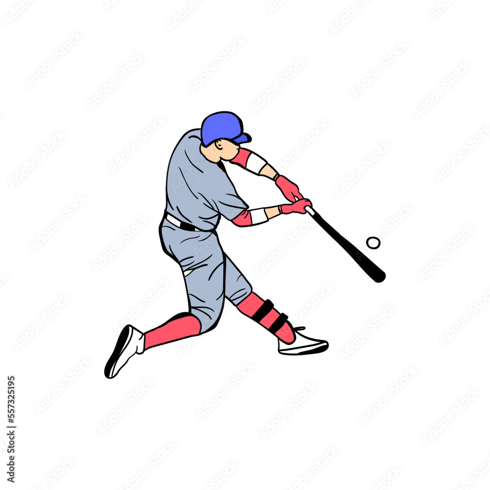 Obraz premium baseball player vector illustration, baseball sport