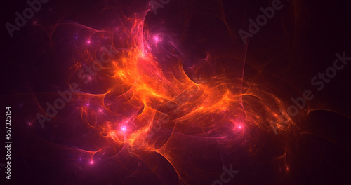 3D rendering abstract colorful fractal light background