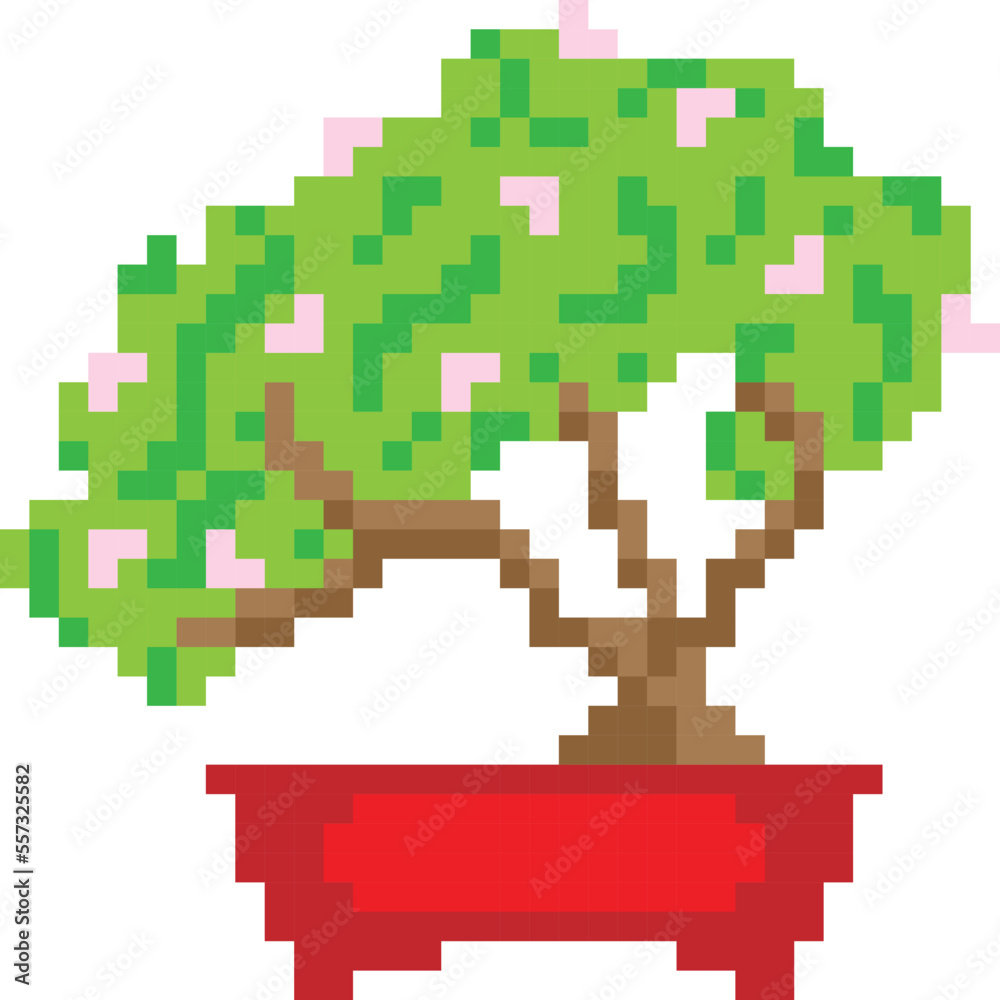 Bonsai Plant Pixel Art vector image or clip art Stock Vector Adobe Stock