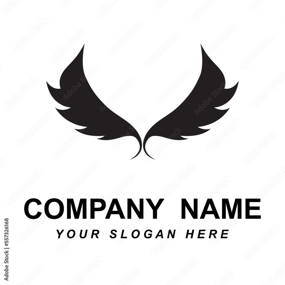 Fototapeta premium feather logo vector with slogan template