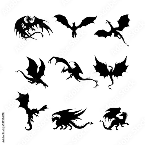 Flying Dragon Silhouette Collection