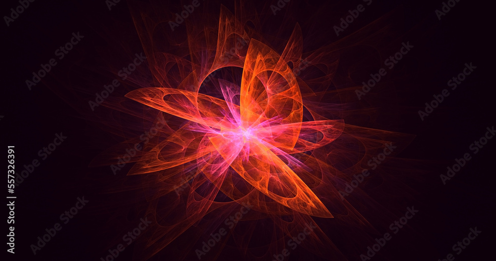 3D rendering abstract multicolor fractal light background