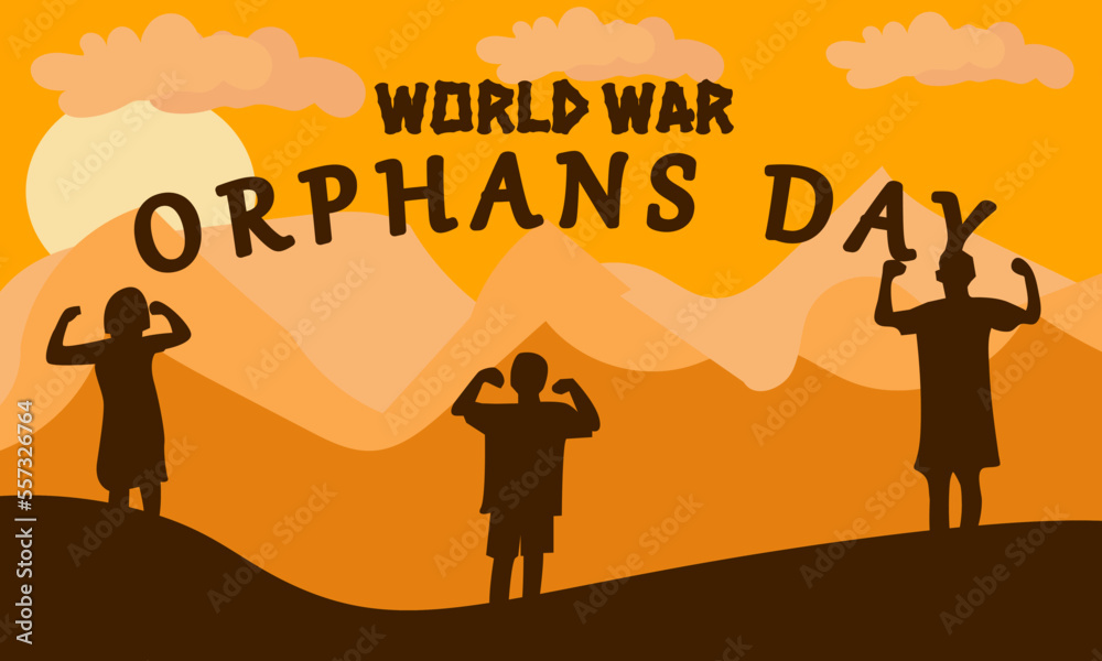 Fototapeta premium World war orphans day. design vector childs idea creative, design suitable for banner, poster, vector illustration. 
