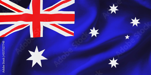 Australian waving flag background. 3D illustration of  Australia flag © Rumana
