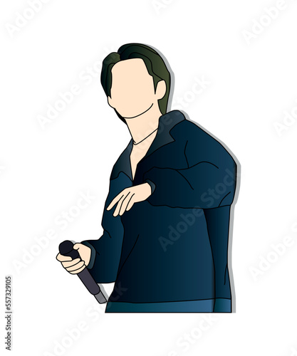 male kpop idol on stage colored image eps.10