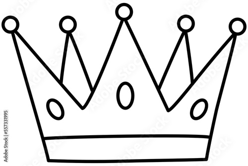 royal crown doodle line art outline 