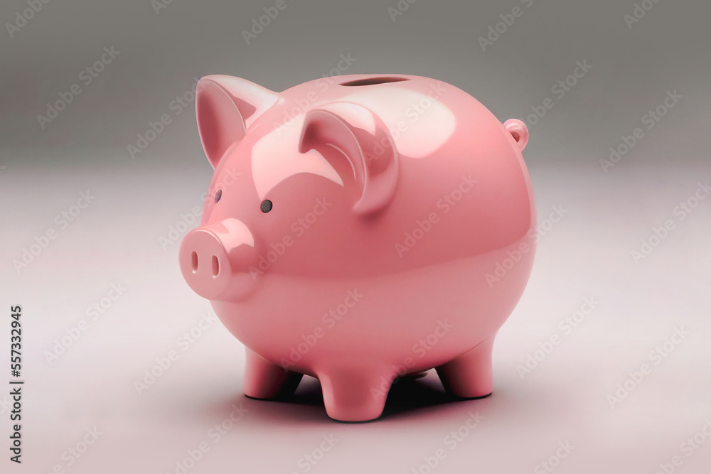 Piggy bank in the shape of a pink pig