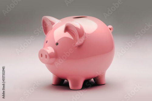 Piggy bank in the shape of a pink pig