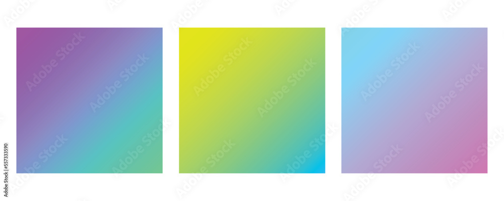 Naklejka premium Set of abstract gradient background for template, design, poster, element