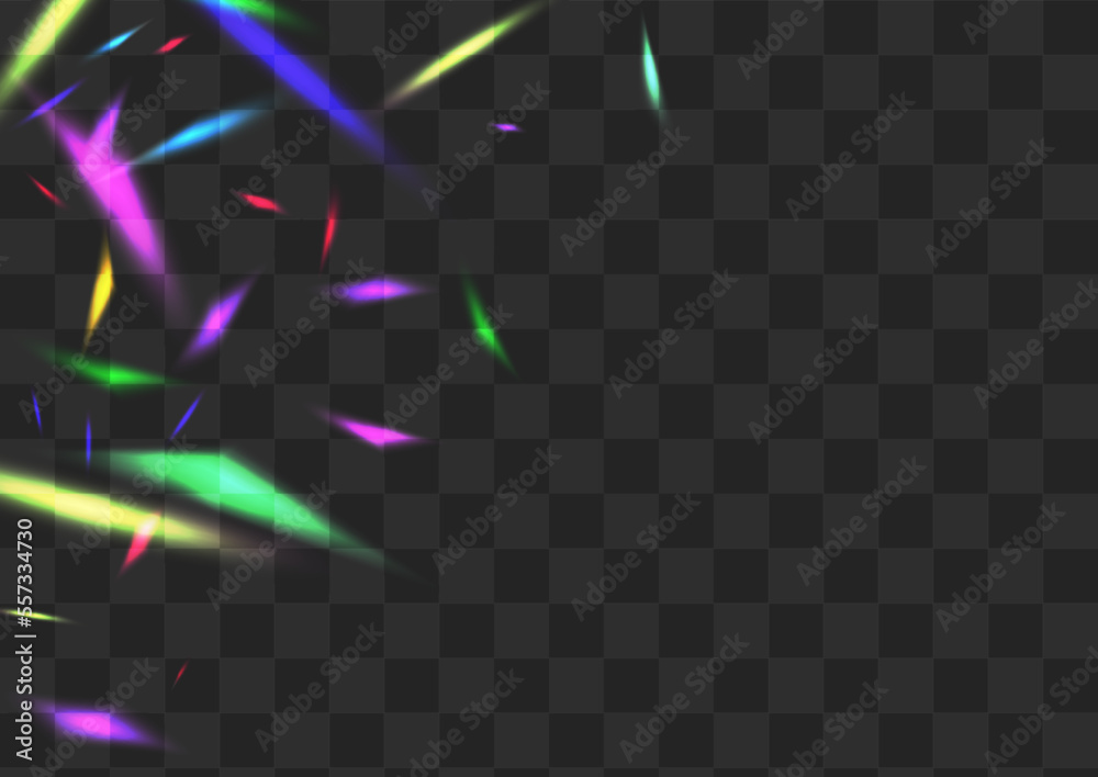 Rainbow Refraction Vector Transparent Background.