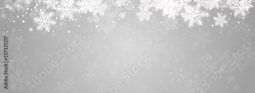 Gray Snow Vector Panoramic Grey Background.