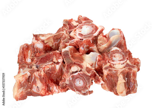 Beef bone marrow isolated on white background, Beef Stock Bone, Marrowbone on white With clipping path.