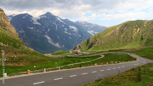 Mountain panorama and hairpin curves at Grossglockner High Alpine Road, Austria © johannes86