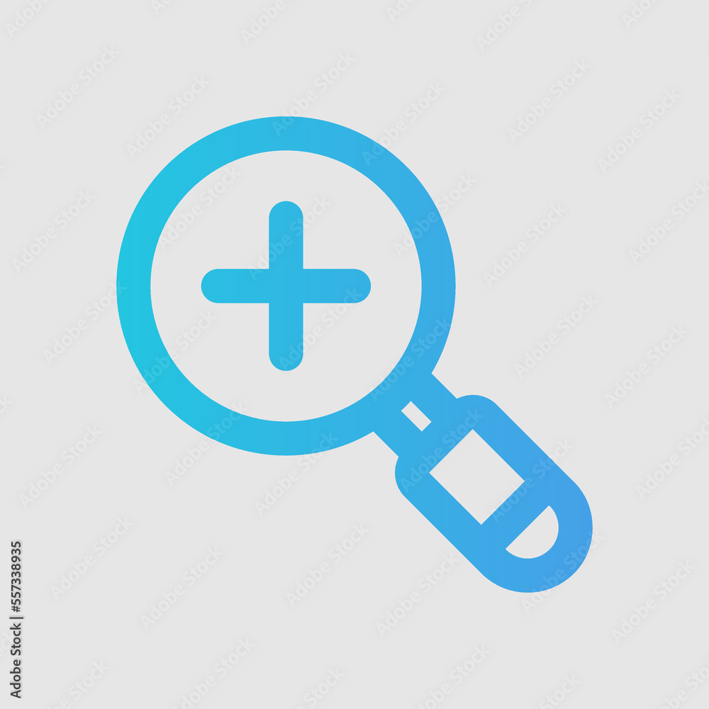 Fototapeta premium Zoom in icon in gradient style about user interface, use for website mobile app presentation