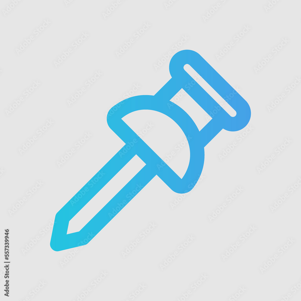Pushpin icon in gradient style about user interface, use for website mobile app presentation Pushpin icon in gradient style about user interface, use for website mobile app presentation