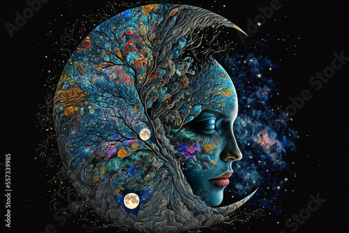 The moon waxes and wanes, its glowing face a mirror of the soul. Generative AI