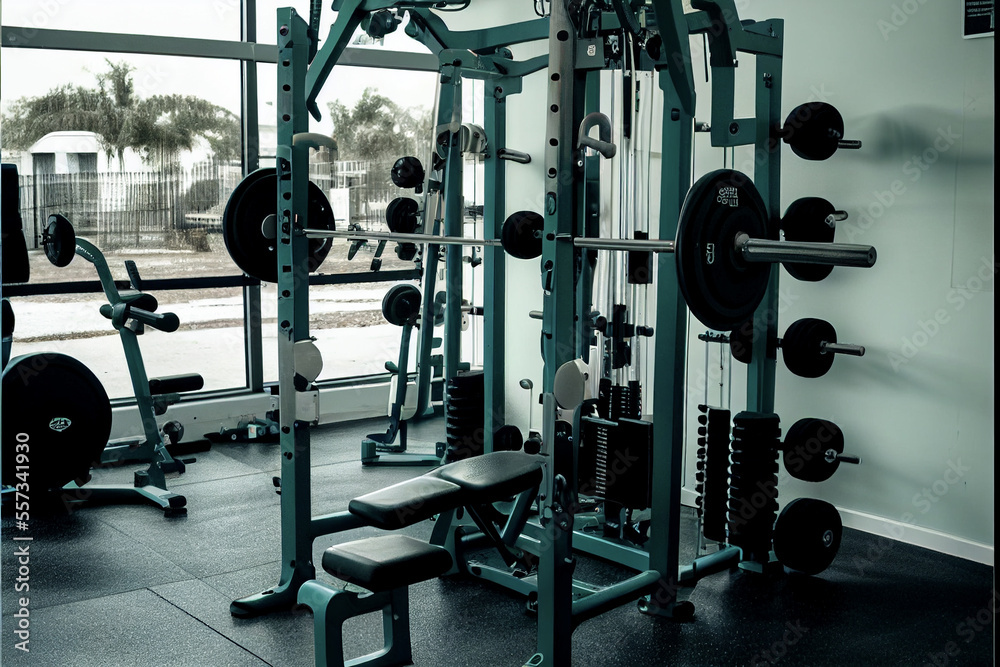 Fototapeta premium Vibrant Details Fitness Equipment for Working Out Running 3D Objects Colorful Environment And Background