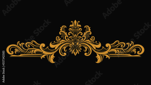 Vector engraved classic ornament design for elements, editable color