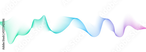 Abstract colorful gradient smooth wave on a white background. Dynamic sound wave. Design element. Vector illustration.