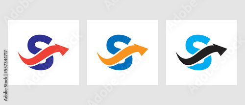 Letter S Finance Logo Concept With Growth Arrow Symbol
