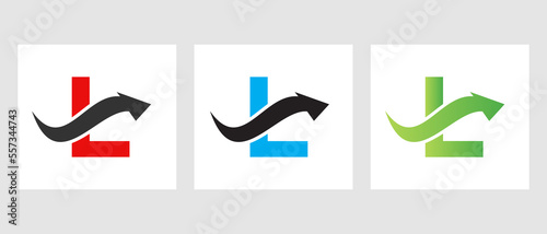 Letter L Finance Logo Concept With Growth Arrow Symbol