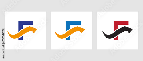 Letter F Finance Logo Concept With Growth Arrow Symbol