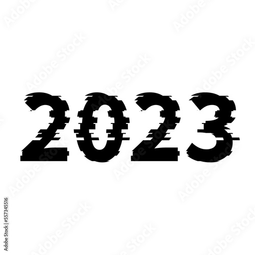 text 2023 with glitc font photo