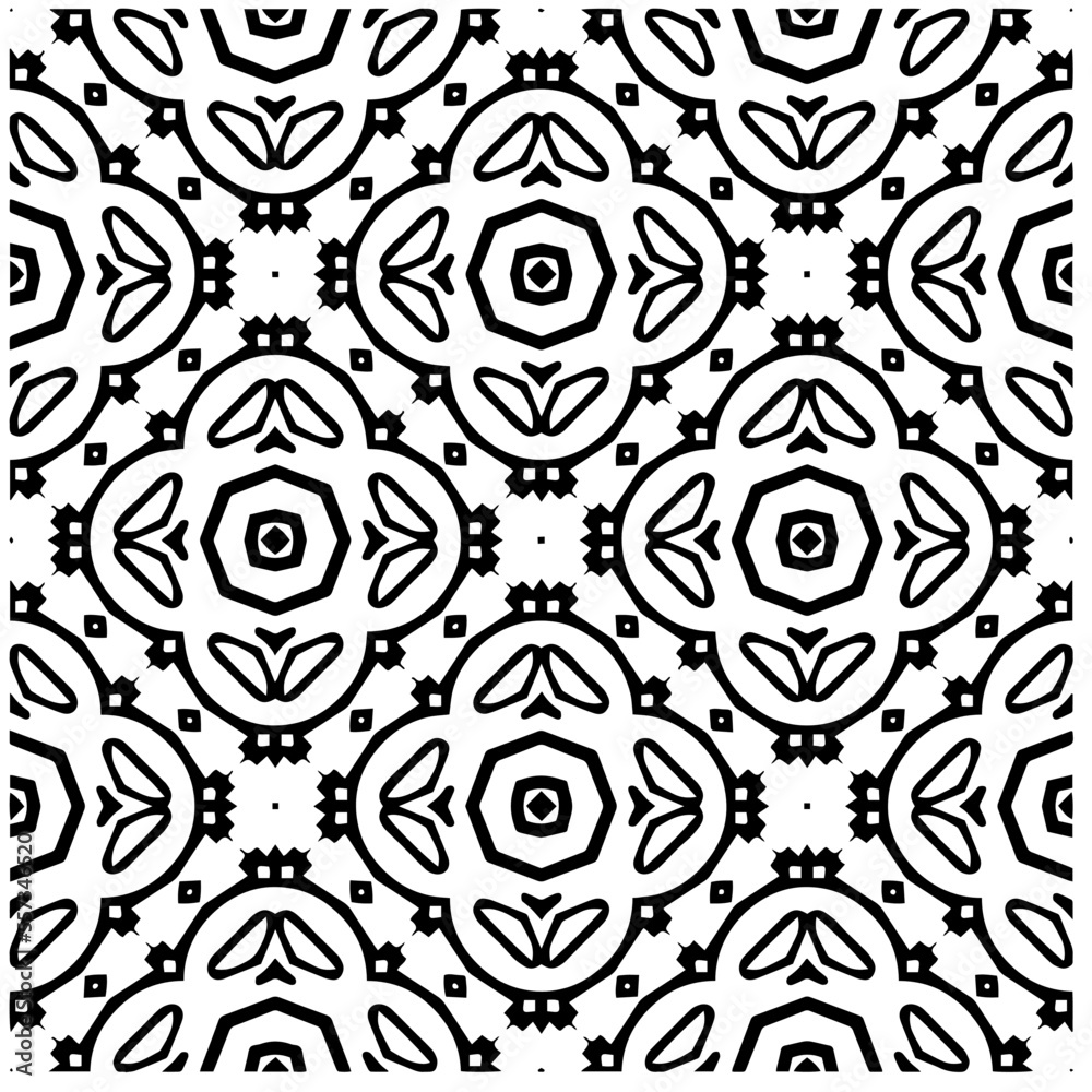 Vector pattern in geometric ornamental style. Black and white color.Seamless pattern. Vector pattern in geometric ornamental style. Black and white color.Seamless pattern.