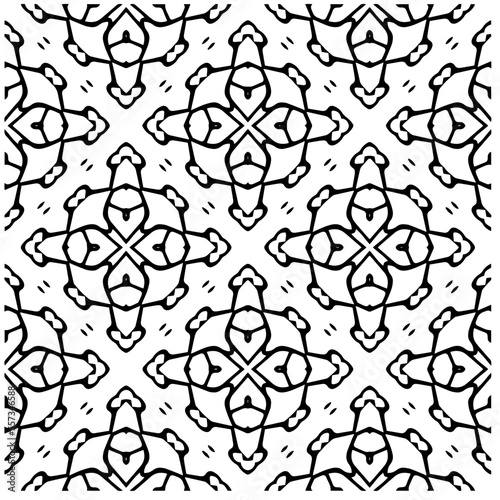 Vector pattern in geometric ornamental style. Black and white color.Seamless pattern.