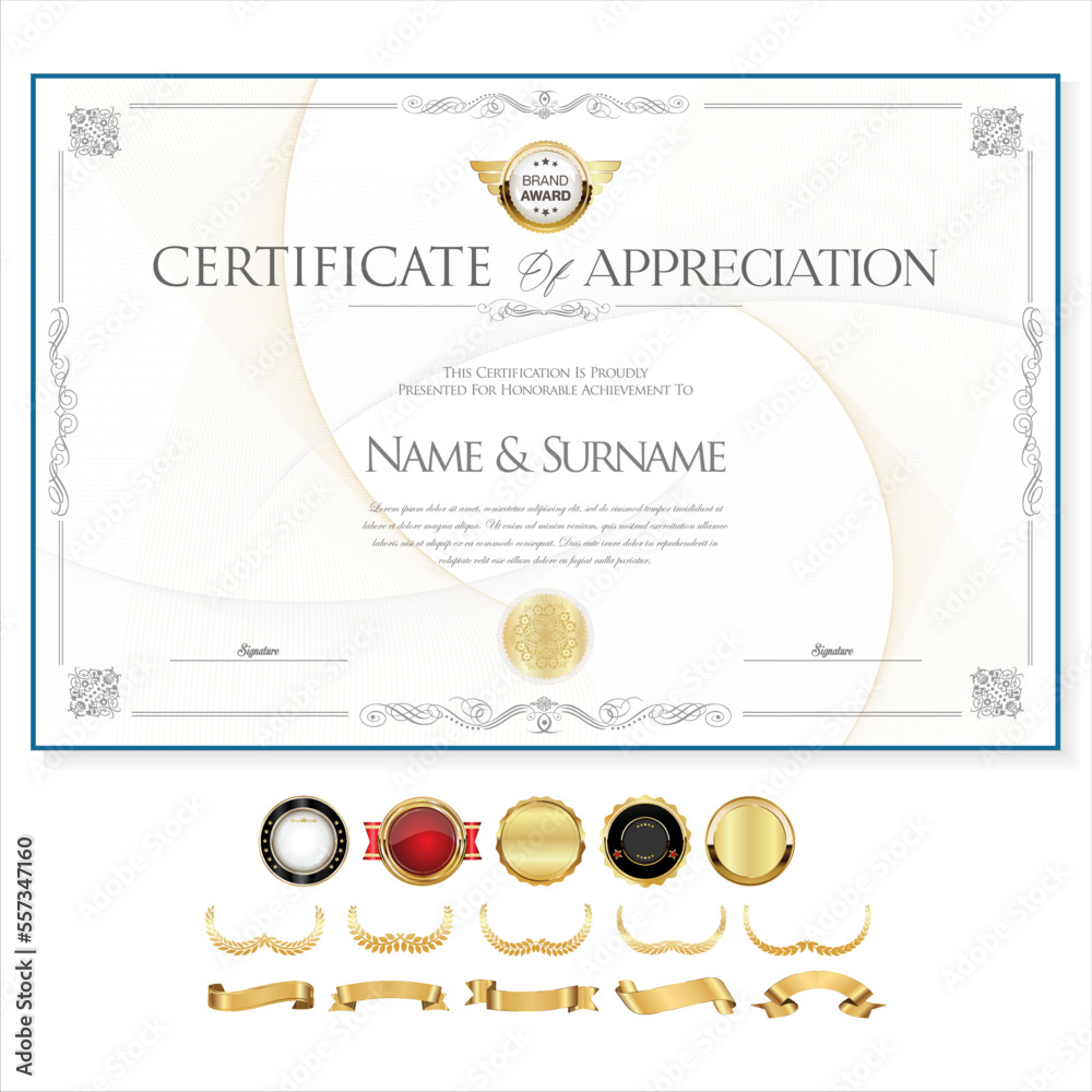 Elegant certificate or diploma retro vintage design   - obrazy, fototapety, plakaty 