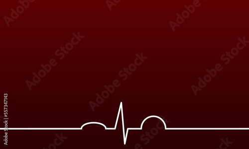 Red Background with normal EKG 