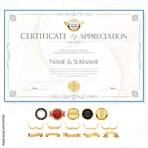 Elegant certificate or diploma retro vintage design  