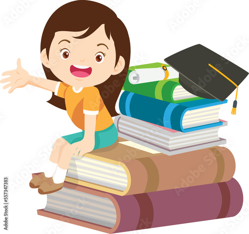 back to school with kids reading book education happy children concept