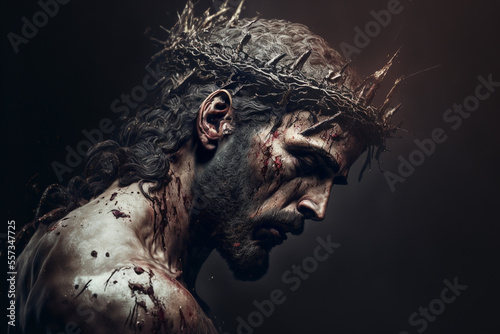 Obraz na płótnie Jesus Christ, Savior of mankind. Generative AI
