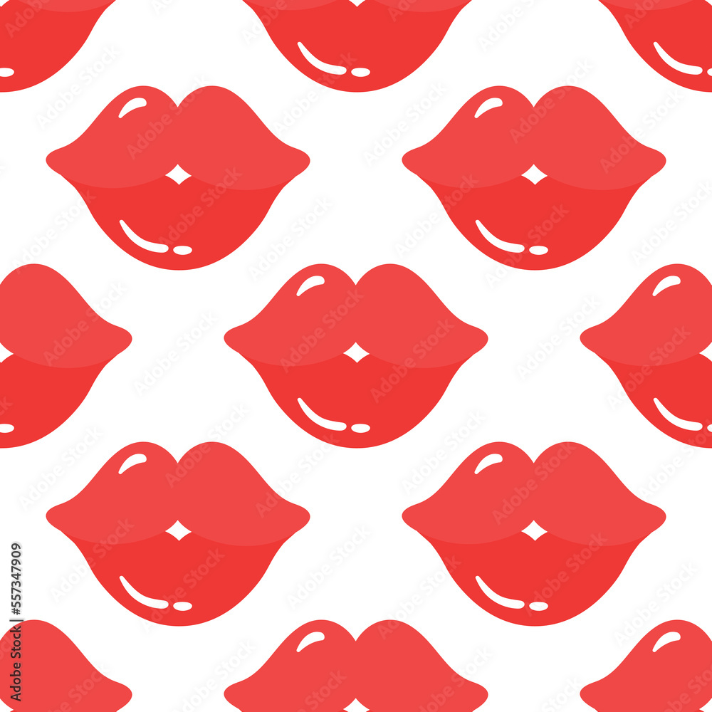 Cute vector lips pattern. Hand drawn doodle illustration. Cute vector lips pattern. Hand drawn doodle illustration.