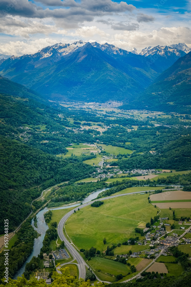 custom made wallpaper toronto digitalView on the Gave de Pau river valley and the snow covered mountains of the Pyrenees from the Pic d'Alian summit near Lourdes in the south of France