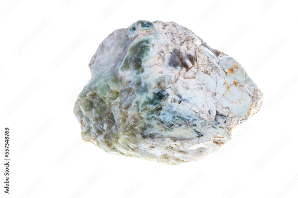 Green opal on a white background