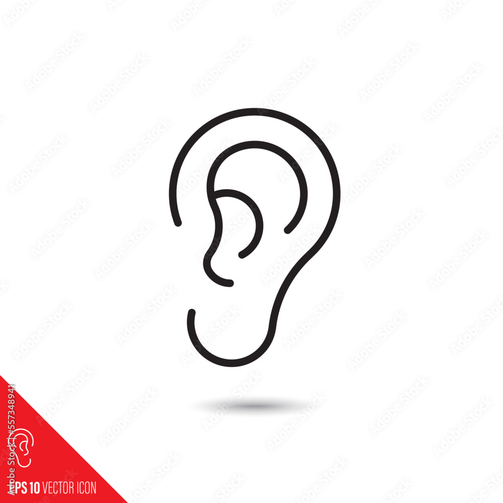 Ear line icon vector