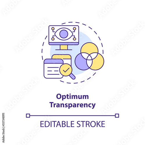 Optimum transparency concept icon. Functional programming benefit abstract idea thin line illustration. Optimization. Isolated outline drawing. Editable stroke. Arial, Myriad Pro-Bold fonts used
