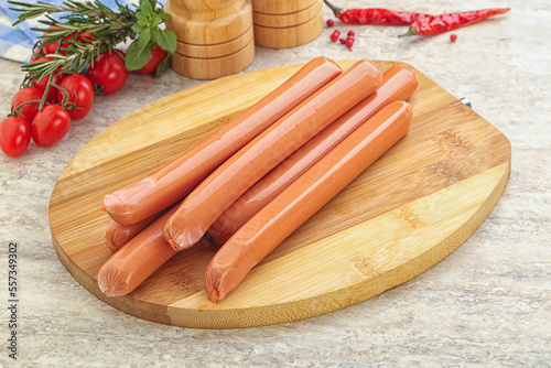 Boiled Pork sausages for brakfast photo
